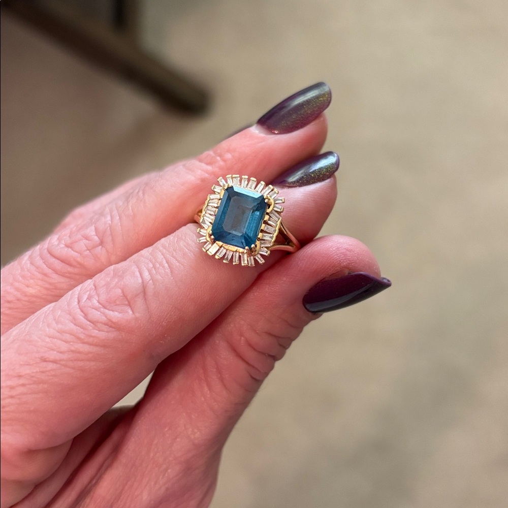 4 CT LEVIAN DEEP BLUE SEA TOPAZ RING - Picture 3 of 8